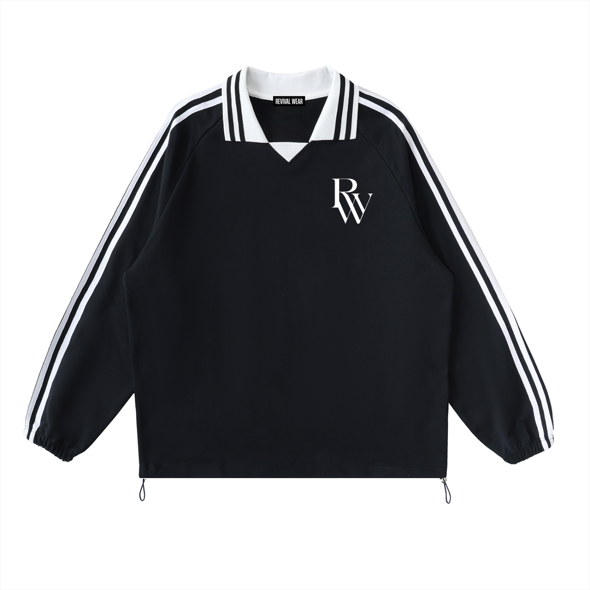 STRIPED COLLAR SWEATSHIRT