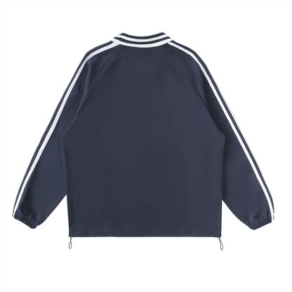 STRIPED COLLAR SWEATSHIRT
