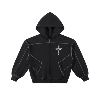 BOXY FLEECE ZIP HOODIE