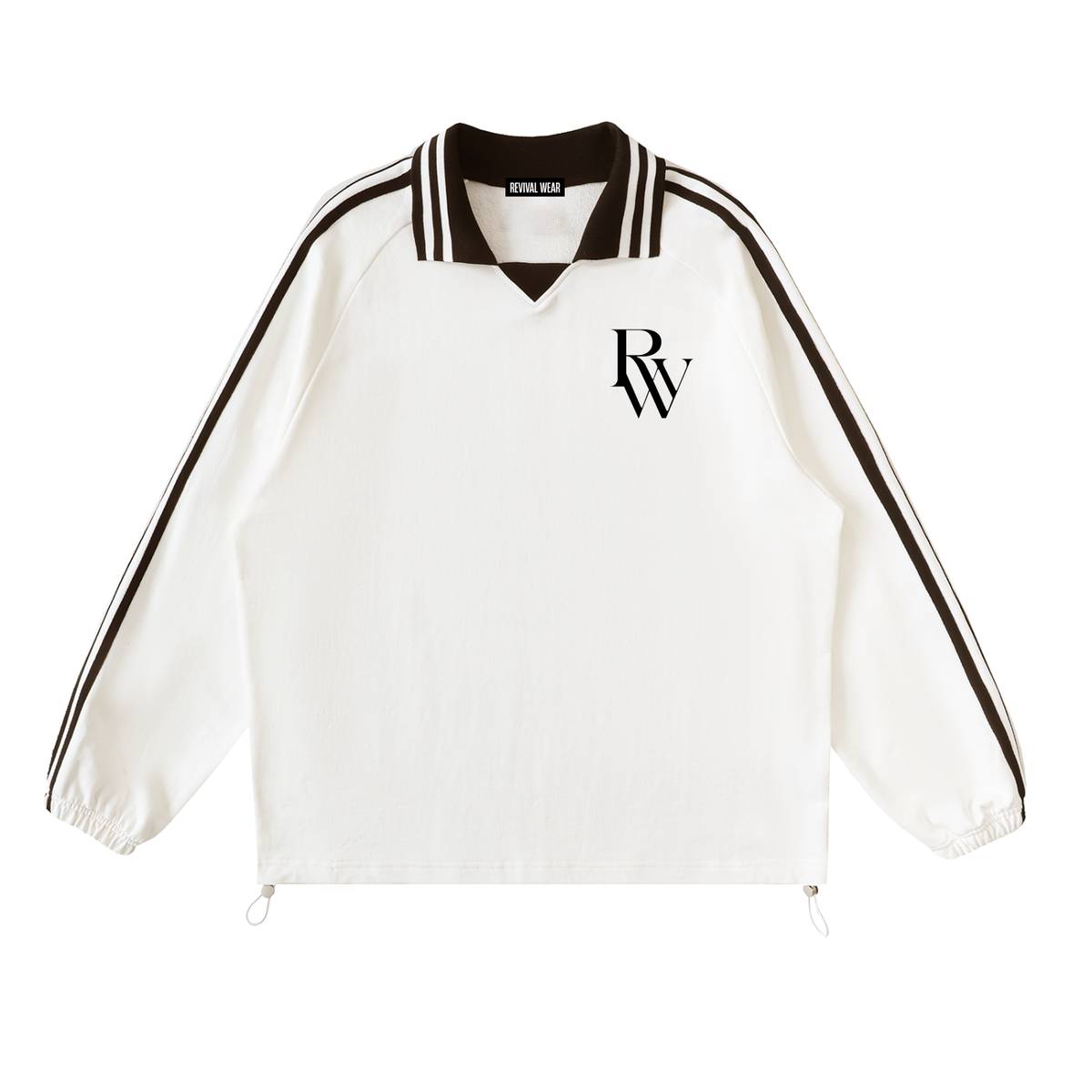 STRIPED COLLAR SWEATSHIRT