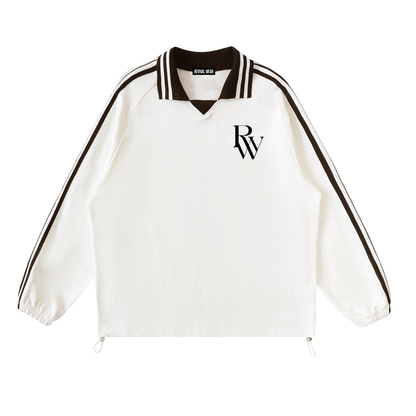 STRIPED COLLAR SWEATSHIRT