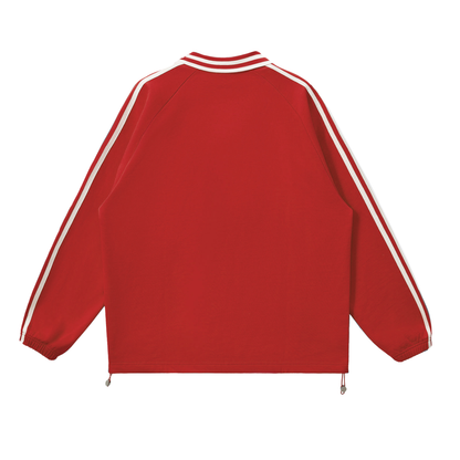 STRIPED COLLAR SWEATSHIRT