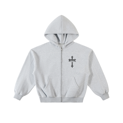 BOXY FLEECE ZIP HOODIE