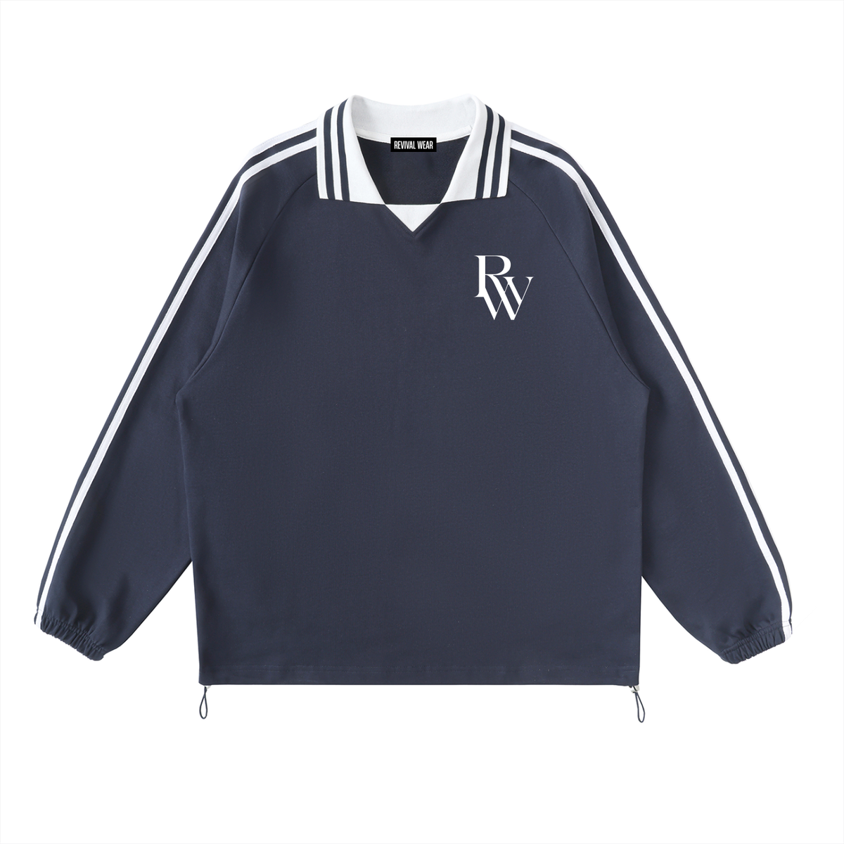 STRIPED COLLAR SWEATSHIRT
