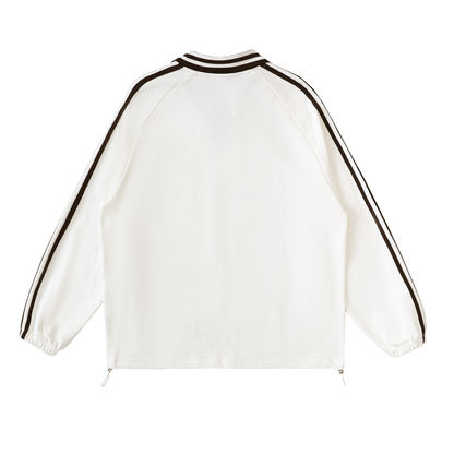 STRIPED COLLAR SWEATSHIRT